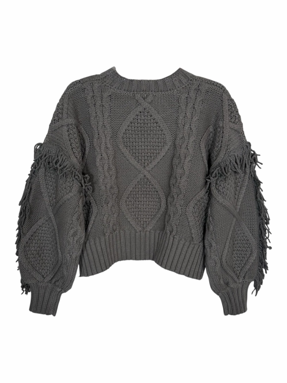Line And Dot Women’s NWT “Jasper Fringe Sweater” In Charcoal Gray. Size XS. - Picture 8 of 14